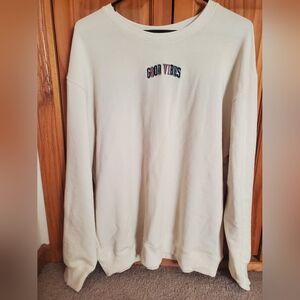 Forever 21 Good Vibes Cream Sweater